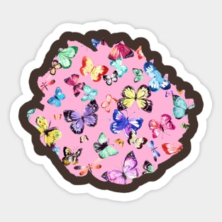 Flying Butterflies Pink Multi Sticker